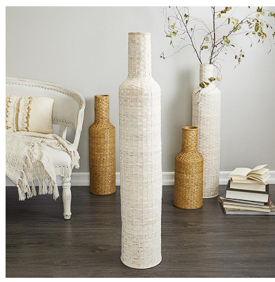 BAMBOO TALL WOVEN FLOOR VASE