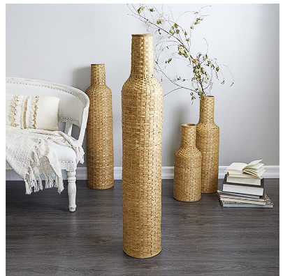 BAMBOO TALL WOVEN FLOOR VASE
