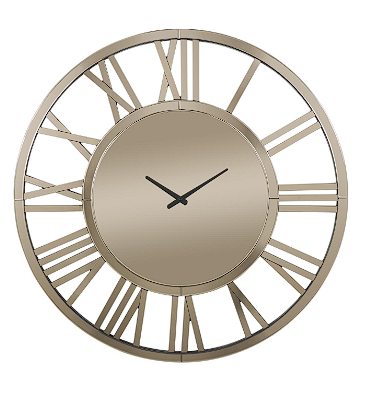 GLASS MIRRORED WALL CLOCK, 40" X 1" X 40"