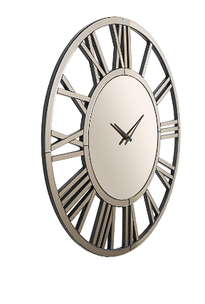 GLASS MIRRORED WALL CLOCK, 40" X 1" X 40"