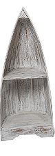 WHITE WOOD BOAT SLATTED WOOD 6 SHELVES SHELVING UNIT
