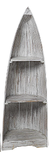 WHITE WOOD BOAT SLATTED WOOD 6 SHELVES SHELVING UNIT