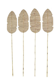 BROWN DRIED PLANT BAMBOO NATURAL FOLIAGE, SET OF 4 13"W, 79"H