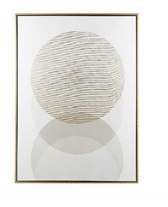 CREAM CANVAS ABSTRACT FRAMED WALL ART, 47" X 2" X 65"