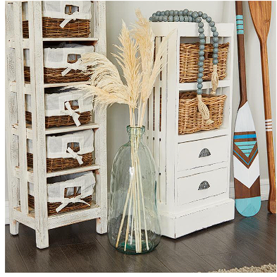 CLEAR RECYCLED GLASS SPANISH VASE, 9" X 9" X 20"