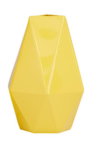 COSMOLIVING BY COSMOPOLITAN YELLOW METAL GEOMETRIC VASE