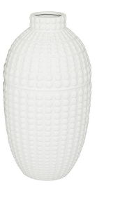 COSMOLIVING BY COSMOPOLITAN WHITE CERAMIC VASE