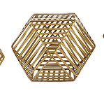 GOLD METAL GEOMETRIC SCULPTUR