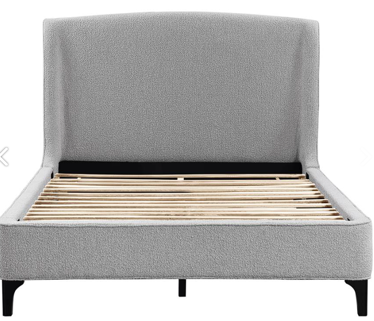 Mosby Upholstered Curved Headboard Eastern King Platform Bed Light Grey