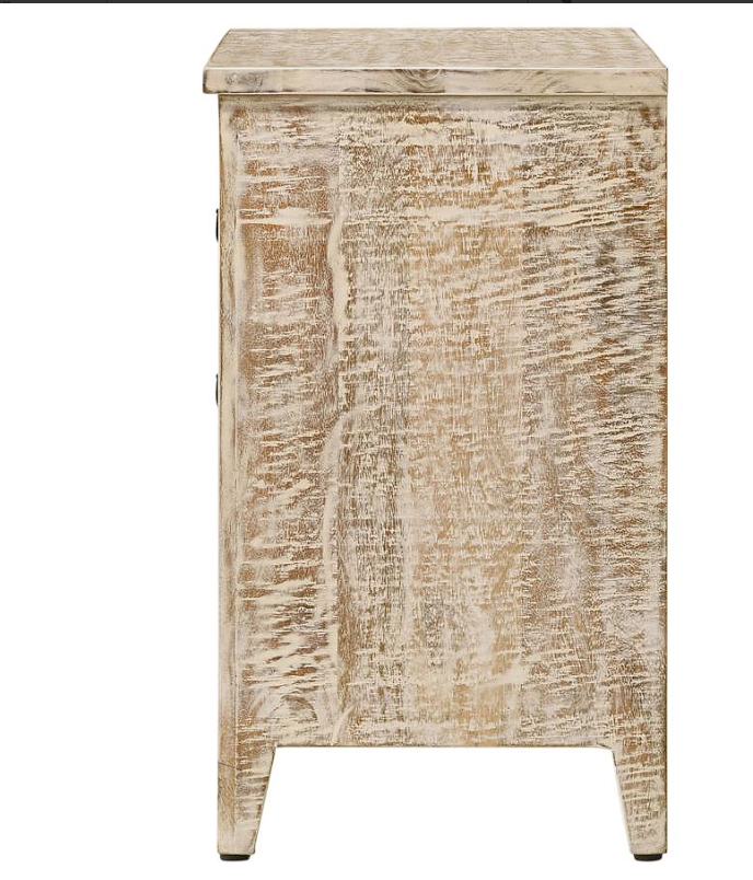 Mariska 3-drawer Wooden Accent Cabinet White Distressed