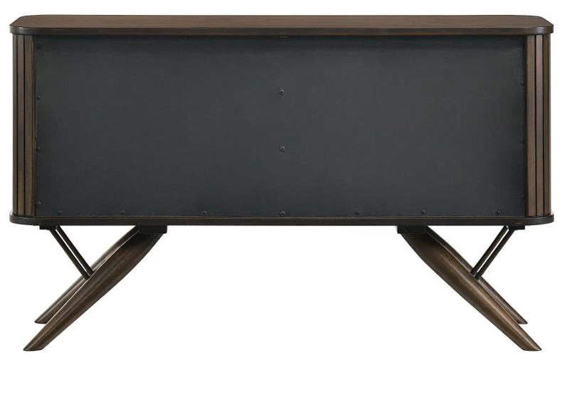 7-piece Rectangular Dining Set Grey and Dark Walnut