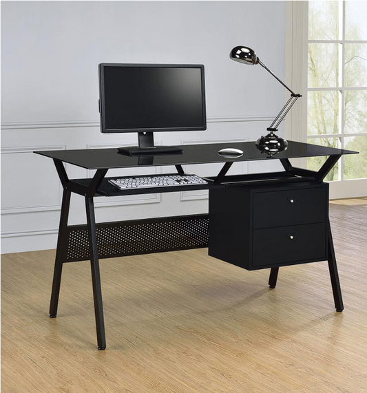 Weaving 2-drawer Computer Desk Black