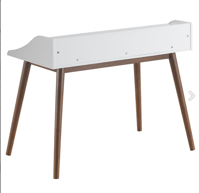Percy 4-Compartment Writing Desk White and Walnut