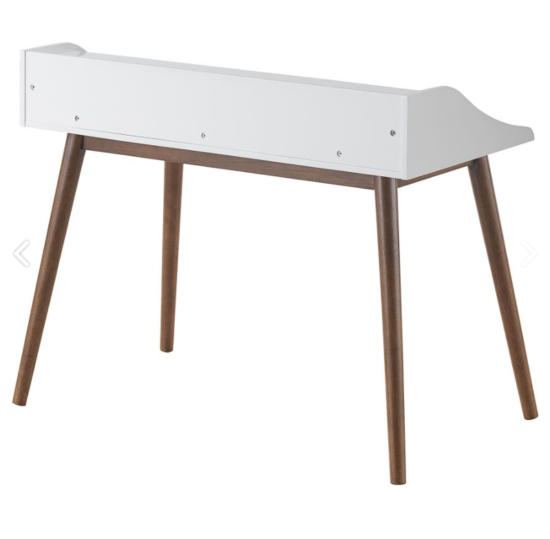 Percy 4-Compartment Writing Desk White and Walnut