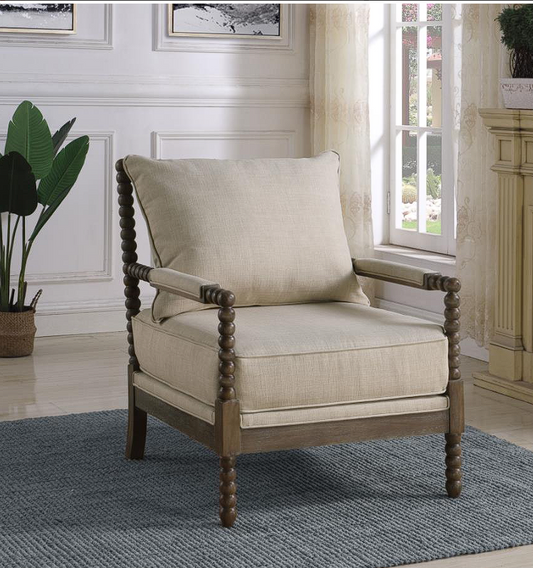 Blanchett Cushion Back Accent Chair Beige and Natural