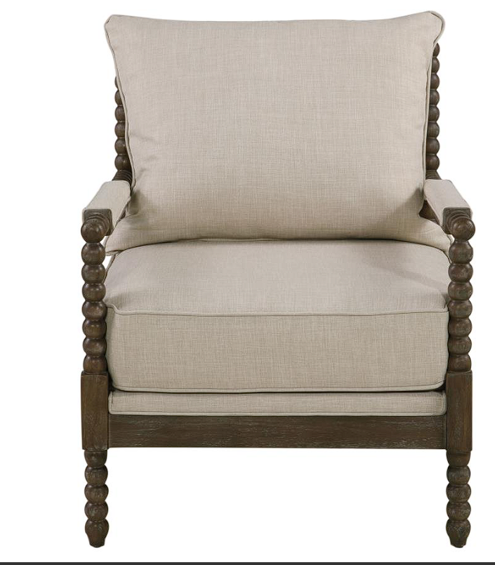 Blanchett Cushion Back Accent Chair Beige and Natural