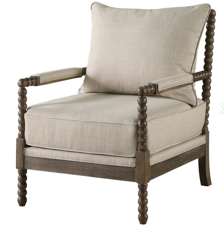 Blanchett Cushion Back Accent Chair Beige and Natural