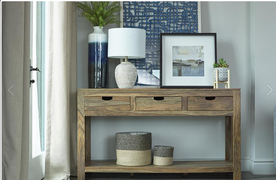 Esther 3-drawer Storage Console Table Natural Sheesham