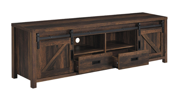 Madra Rectangular TV Console With 2 Sliding Doors
