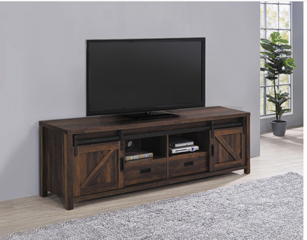 Madra Rectangular TV Console With 2 Sliding Doors