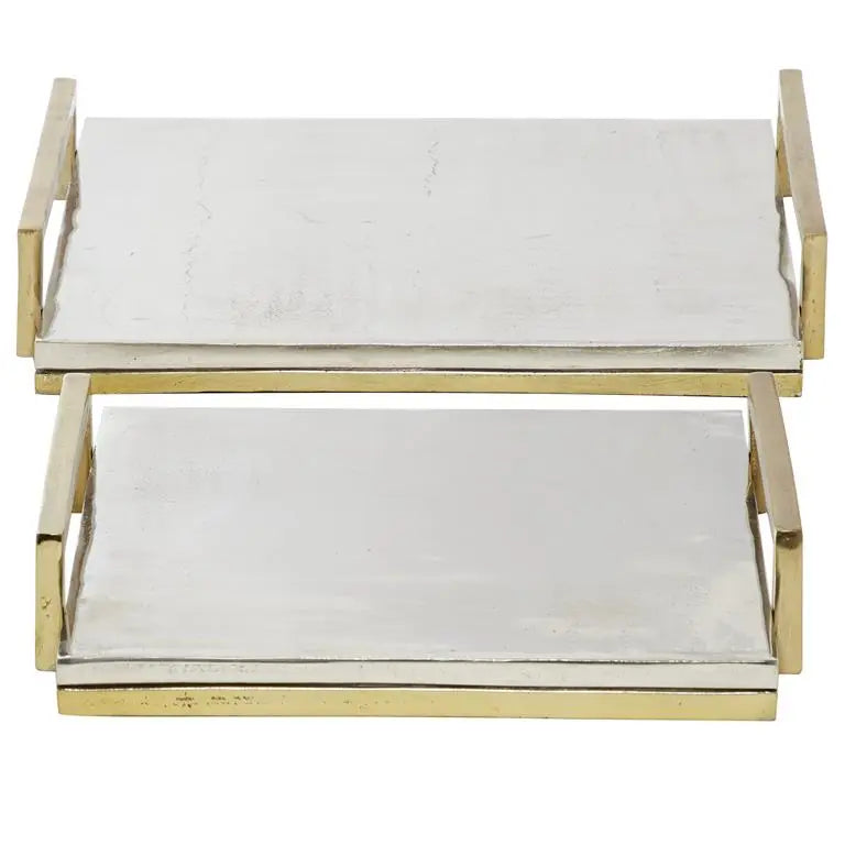 Silver and Gold Aluminum Glam Tray