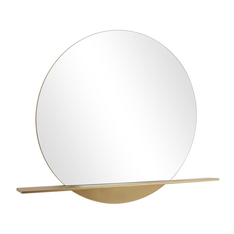 COSMOLIVING BY COSMOPOLITAN GOLD METAL 1 SHELF WALL MIRROR