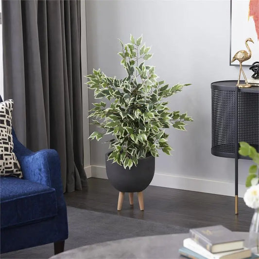 Green Plastic Traditional Ficus Artificial Tree