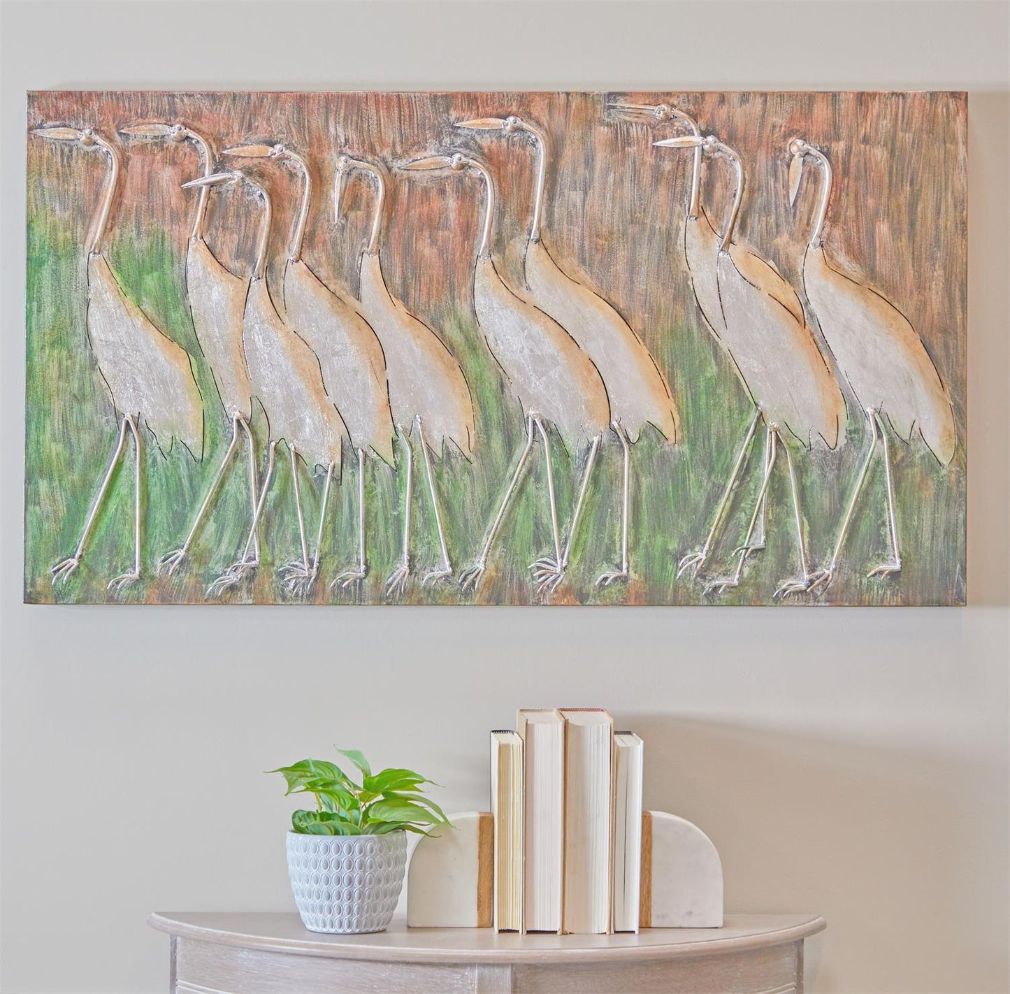 BROWN METAL BIRD WALL DECOR