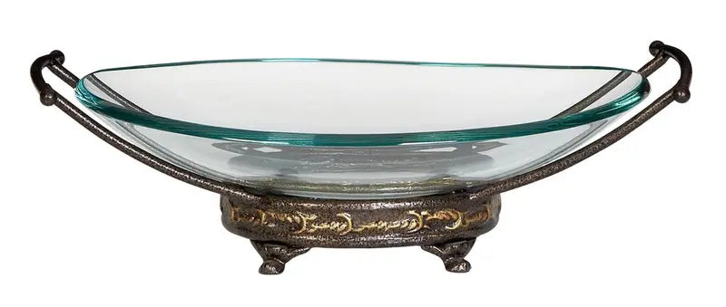 Gold Glass Traditional Kitchen Serving Bowl