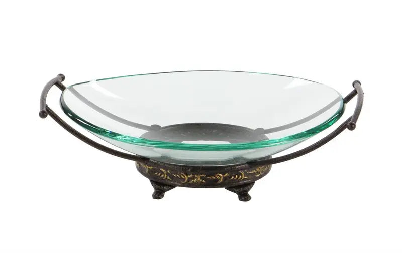 Gold Glass Traditional Kitchen Serving Bowl