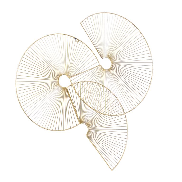 COSMOLIVING BY COSMOPOLITAN GOLD METAL SUNBURST HALF MOON WALL DECOR