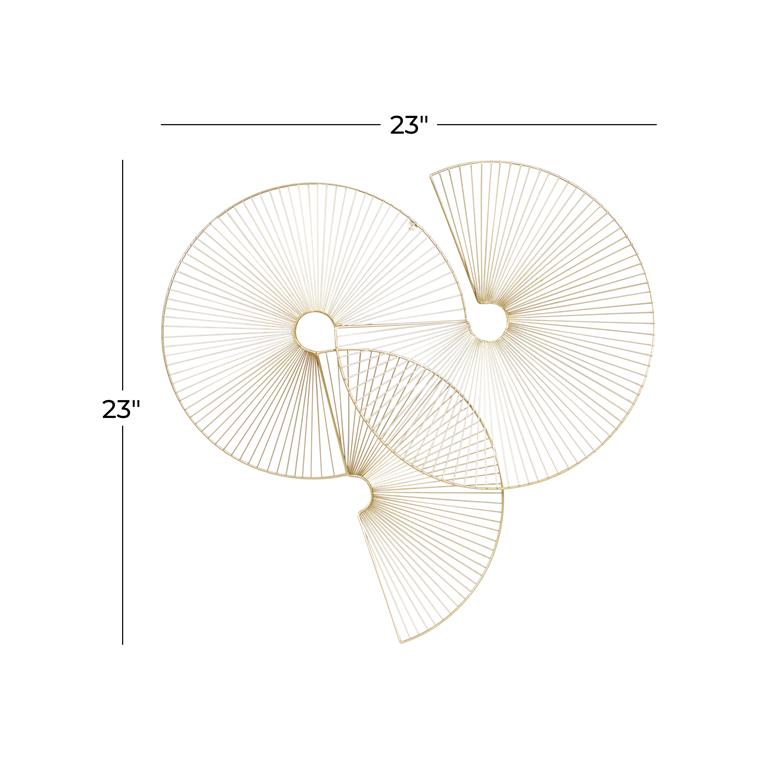 COSMOLIVING BY COSMOPOLITAN GOLD METAL SUNBURST HALF MOON WALL DECOR