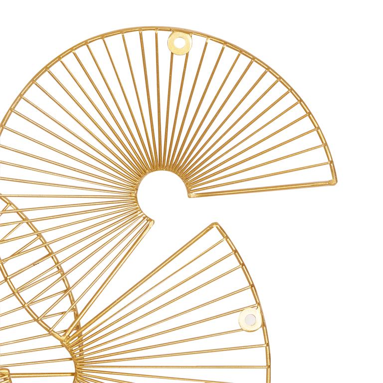 COSMOLIVING BY COSMOPOLITAN GOLD METAL SUNBURST HALF MOON WALL DECOR