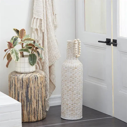 White Bamboo Bohemian Vase