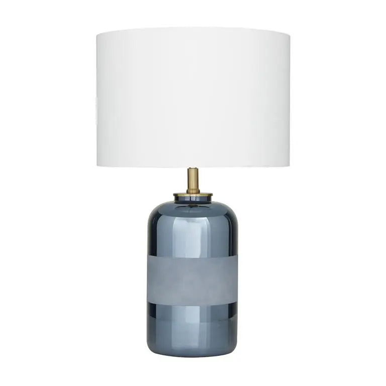 Blue Ceramic Modern Accent Lamp, 15" x 15" x 24"