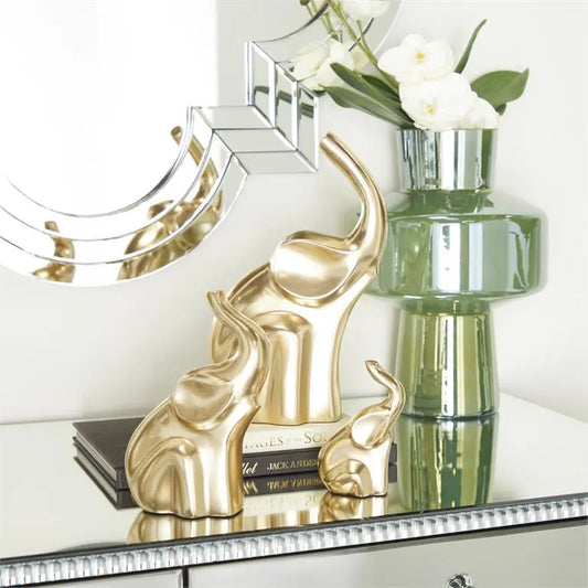 Gold Aluminum Glam Elephant Sculpture