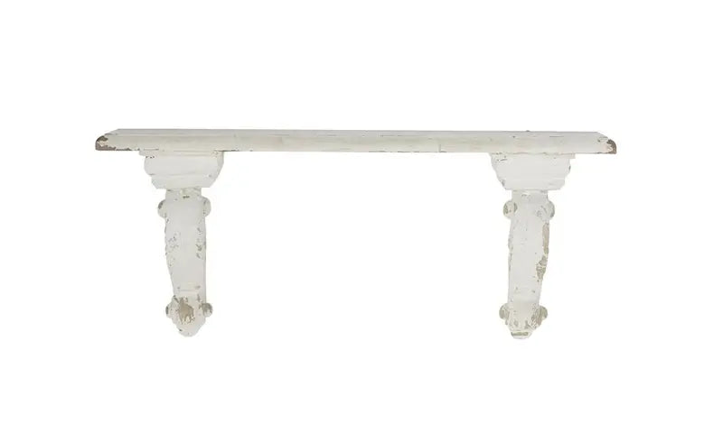 White Wood Farmhouse Wall Shelf