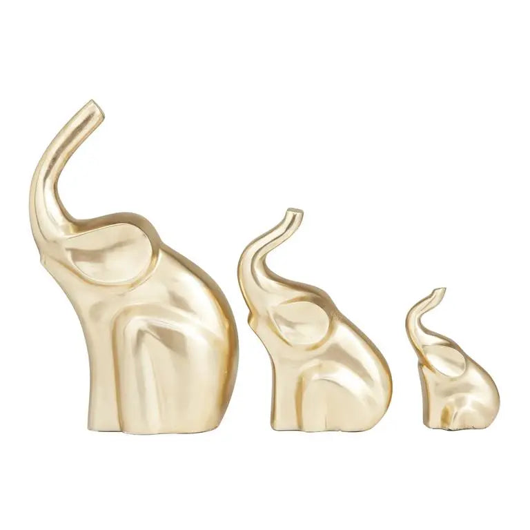 Gold Aluminum Glam Elephant Sculpture