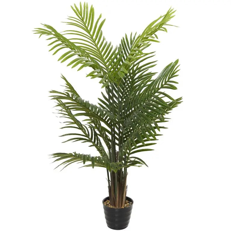 Green Vinyl Contemporary Areca Palm Artificial Plant