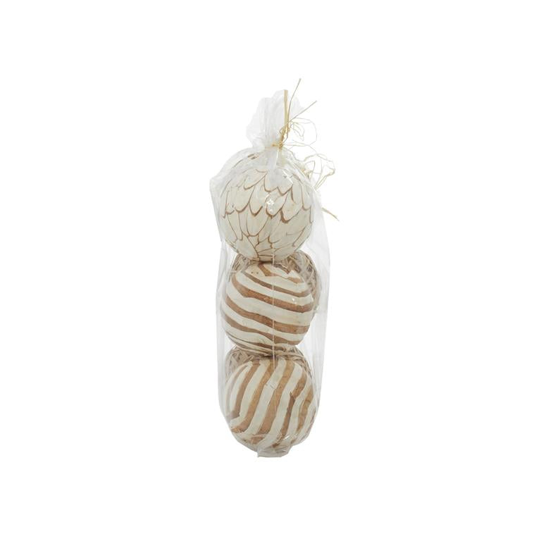 1 Pack White Dried Plant Handmade Orbs & Vase Filler With Varrying Designs