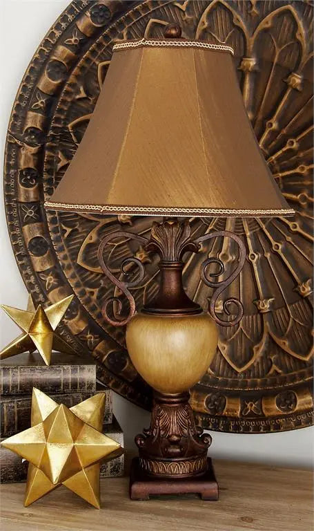 Brown Polystone Rustic Table Lamp