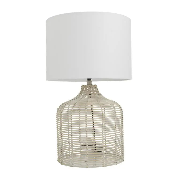 Beige Rattan Coastal Table
