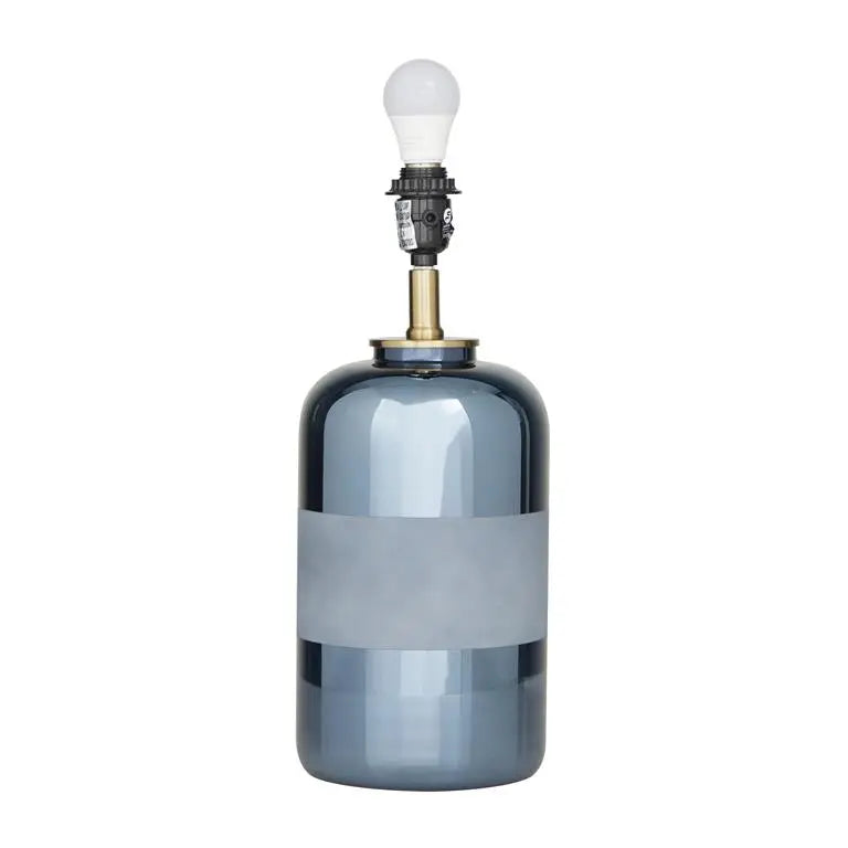 Blue Ceramic Modern Accent Lamp, 15" x 15" x 24"