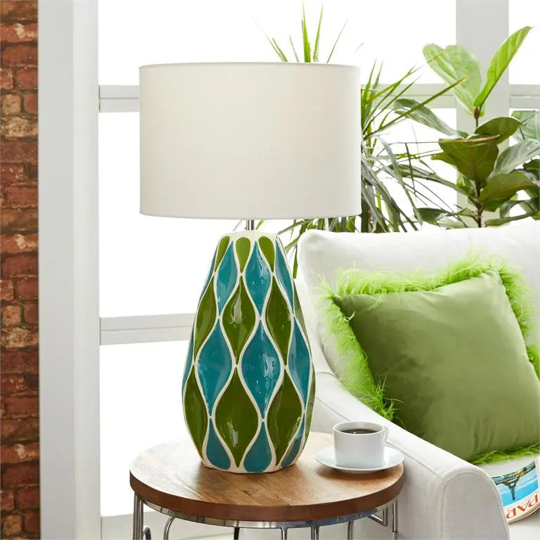 Green Ceramic Traditional Table Lamp
