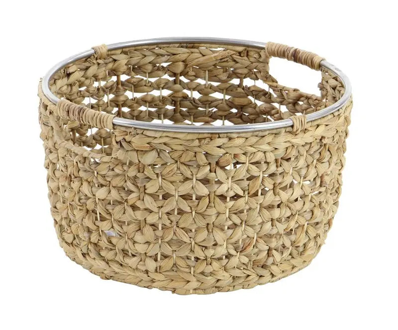 Tan Dried Plant Coastal Storage Basket