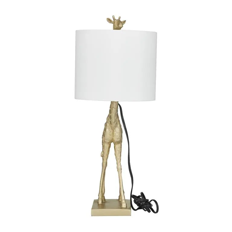 Gold Polyresin Eclectic Giraffe Accent Lamp