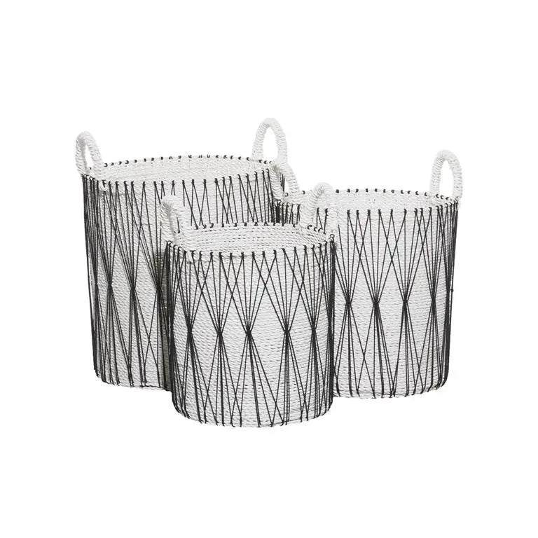 White Plastic Bohemian Storage Basket