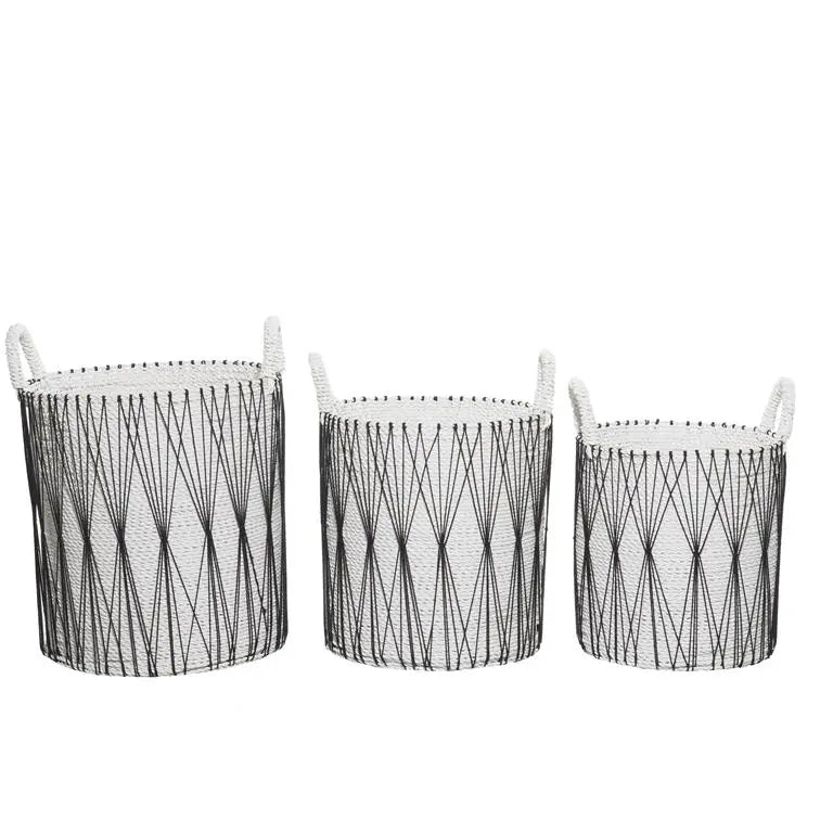White Plastic Bohemian Storage Basket
