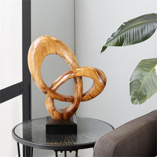 VENUS WILLIAM COLLECTION BROWN WOOD NATURAL ABSTRACT SCULPTURE