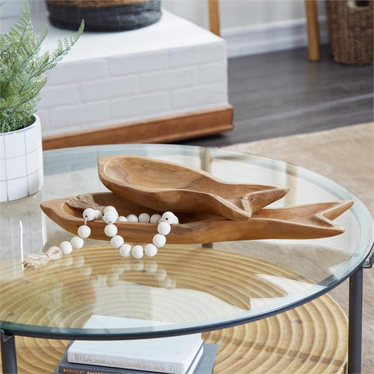 BROWN TEAK WOOD FISH HANDMADE TRAY